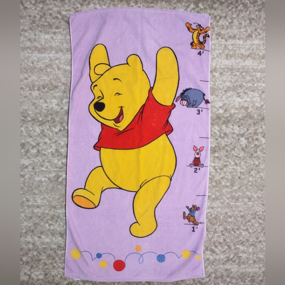 Vintage Winnie The Pooh Beach Bath Towel Disney Measurements 100% Cotton